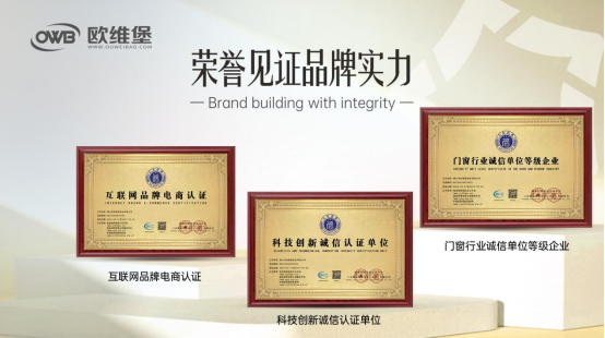 榮譽見證丨歐維堡門窗：質量贏市場，誠信鑄品牌