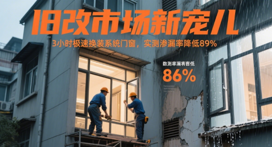 舊改市場(chǎng)新寵兒：3小時(shí)極速換裝系統(tǒng)門(mén)窗，實(shí)測(cè)滲漏率降低89%